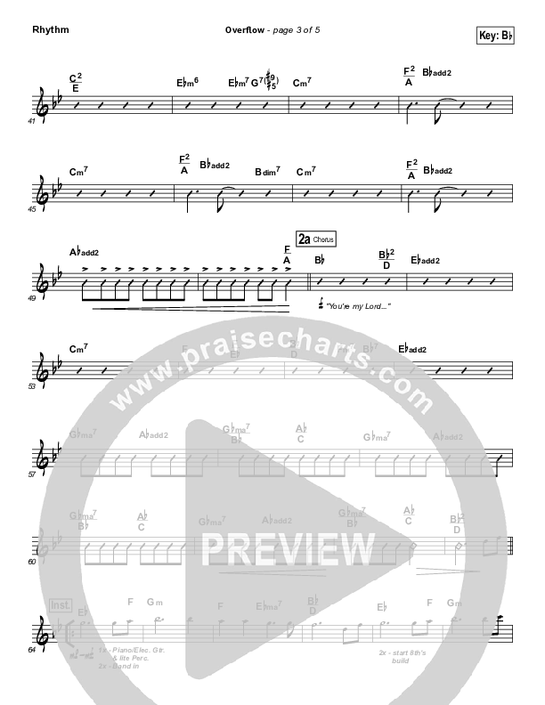 Overflow Rhythm Chart (Israel Houghton)