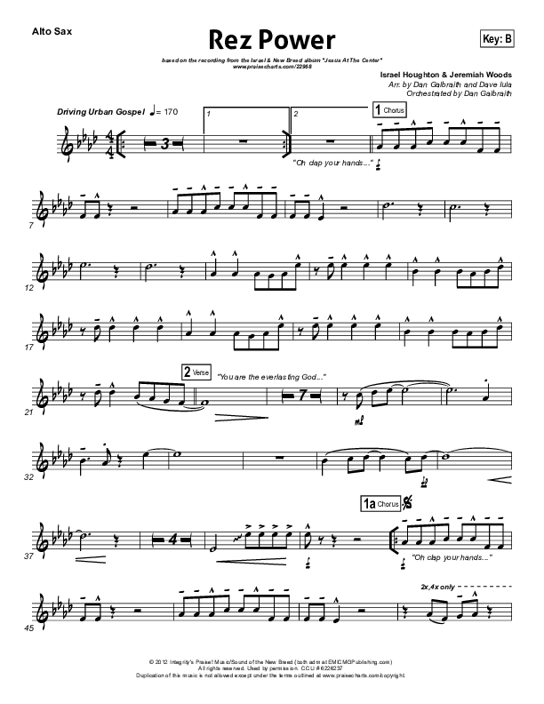 Rez Power Alto Sax (Israel Houghton)