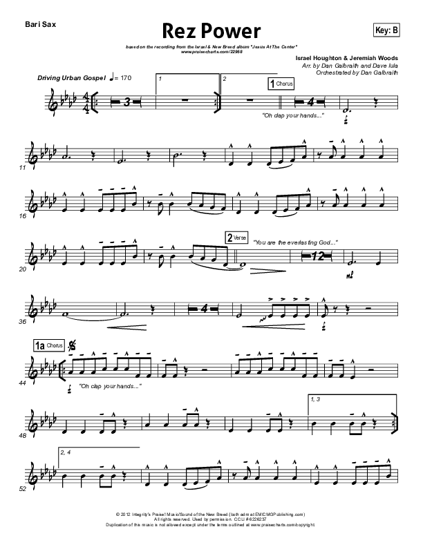 Rez Power Bari Sax (Israel Houghton)