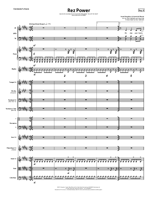 Rez Power Conductor's Score (Israel Houghton)
