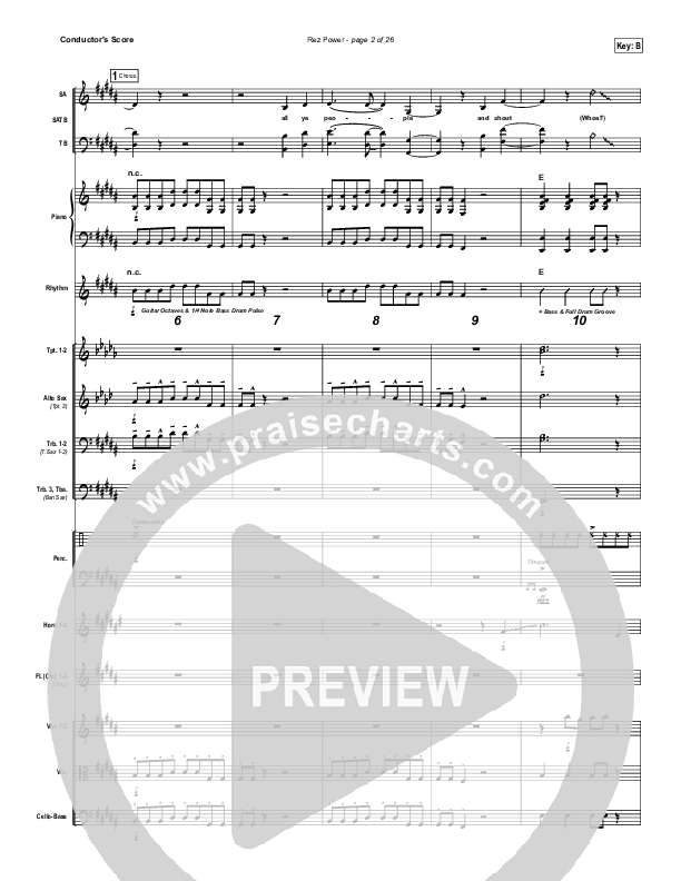 Rez Power Conductor's Score (Israel Houghton)