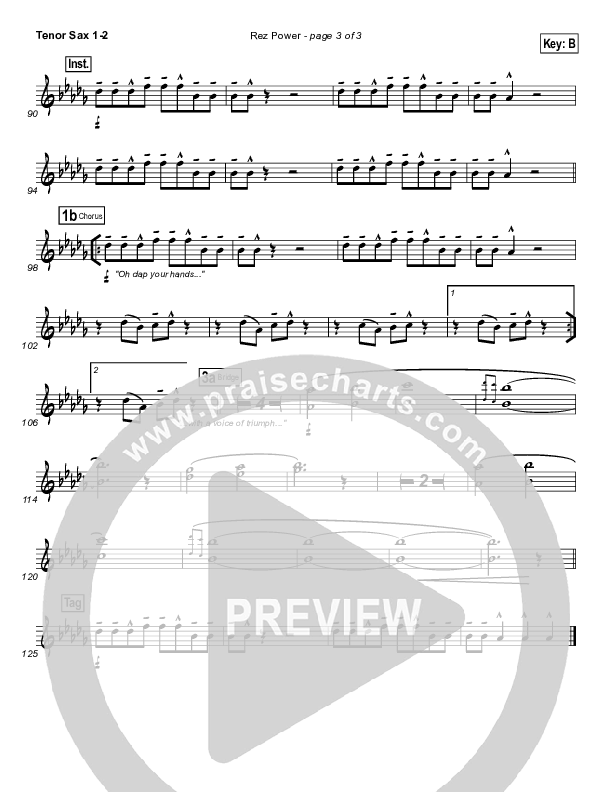 Rez Power Tenor Sax 1/2 (Israel Houghton)