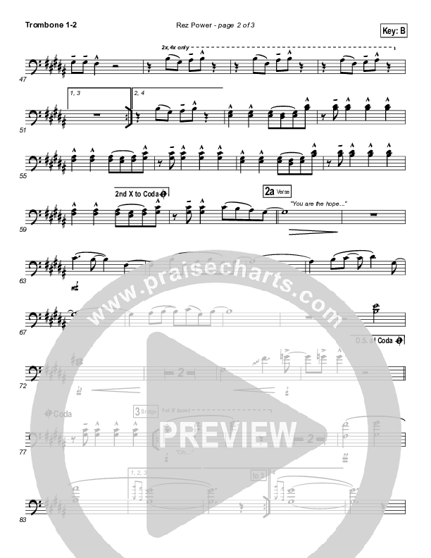 Rez Power Trombone 1/2 (Israel Houghton)