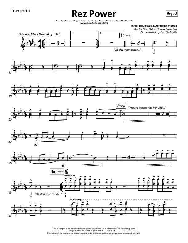 Rez Power Trumpet 1,2 (Israel Houghton)