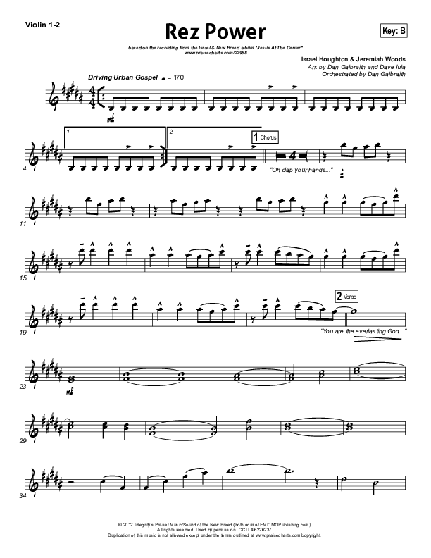 Rez Power Violin 1/2 (Israel Houghton)