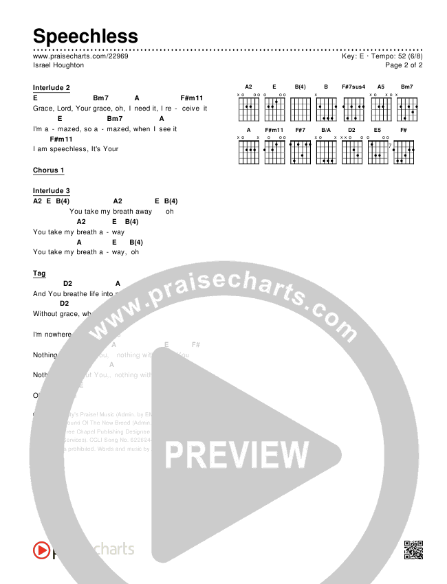 Speechless Chords & Lyrics (Israel Houghton)
