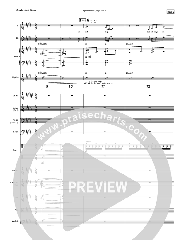 Speechless Conductor's Score (Israel Houghton)