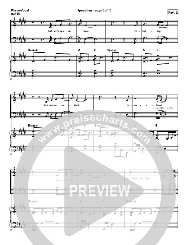 Speechless Piano/Vocal (SATB) (Israel Houghton)