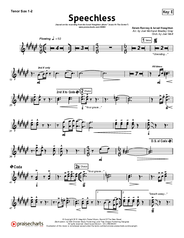 Speechless Tenor Sax 1/2 (Israel Houghton)