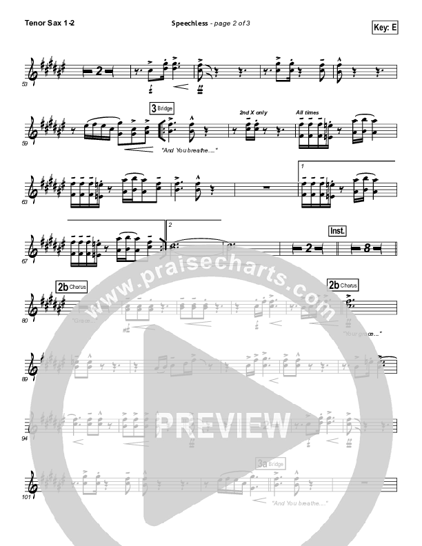 Speechless Tenor Sax 1/2 (Israel Houghton)