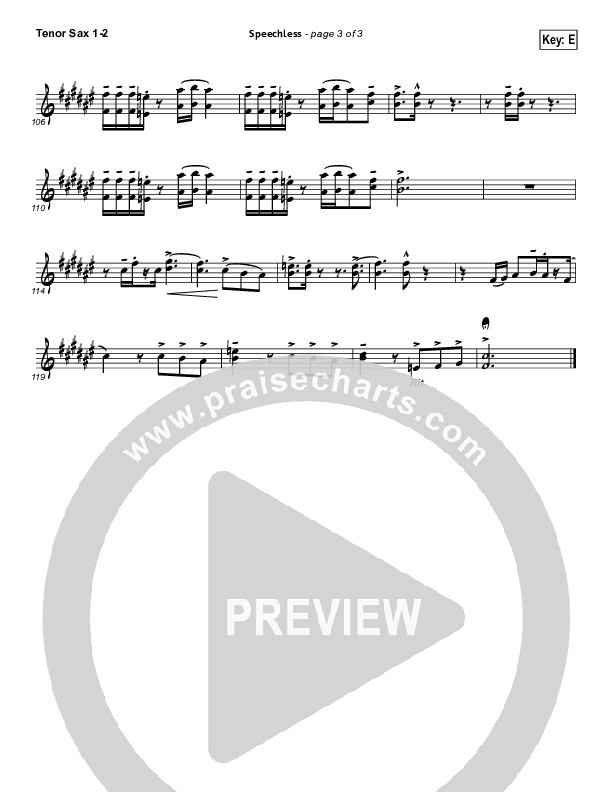 Speechless Tenor Sax 1/2 (Israel Houghton)