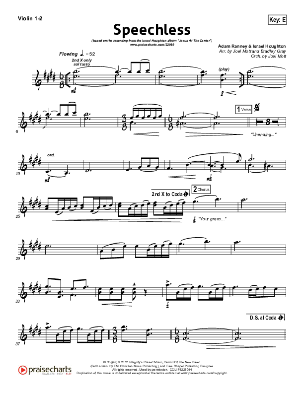 Speechless Violin 1/2 (Israel Houghton)