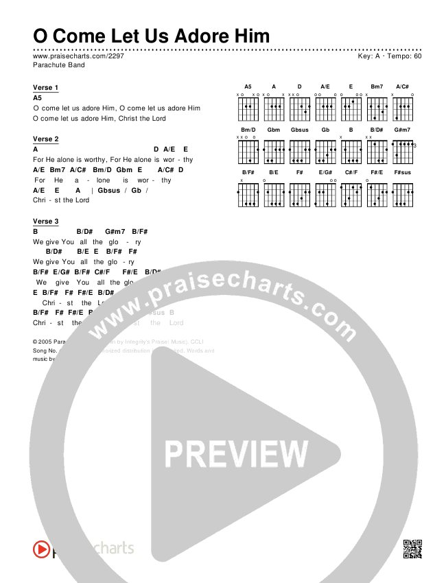 O Come Let Us Adore Him Chords & Lyrics (Parachute Band)