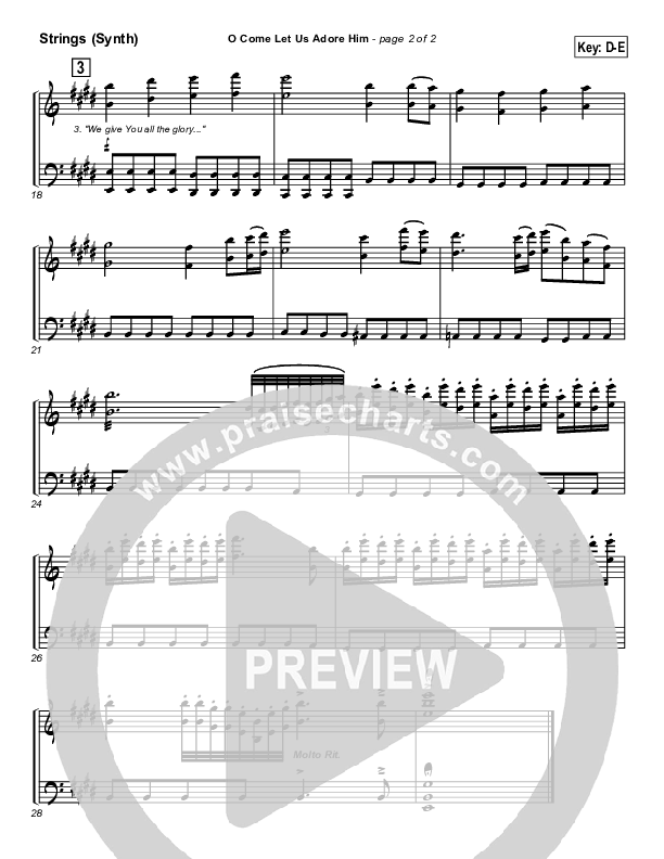 O Come Let Us Adore Him Synth Strings (Parachute Band)