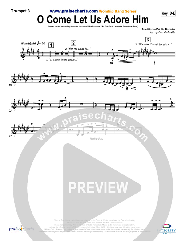 O Come Let Us Adore Him Brass Pack (Parachute Band)