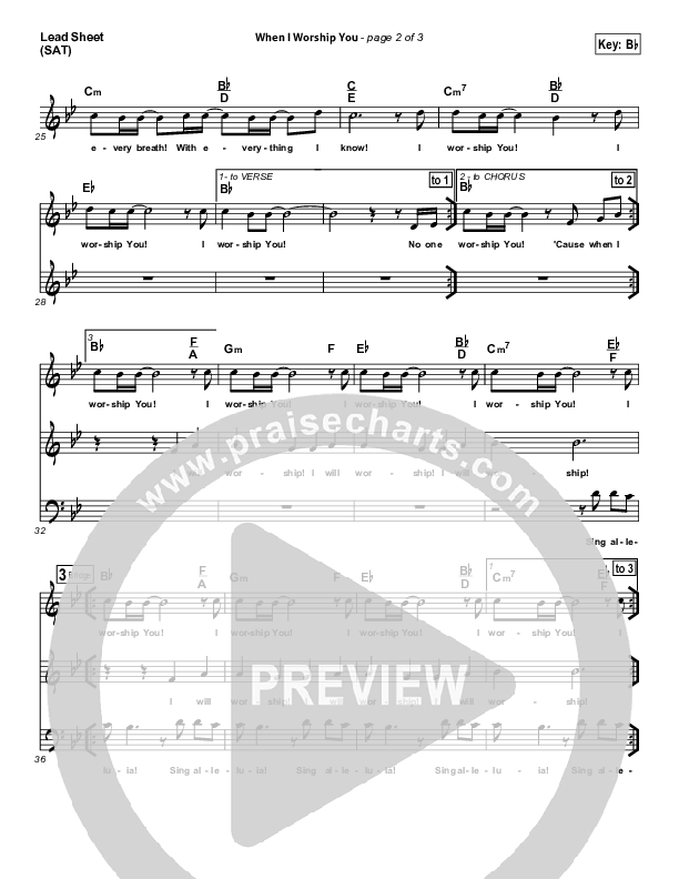 When I Worship You Lead Sheet (SAT) (Dennis Jernigan)