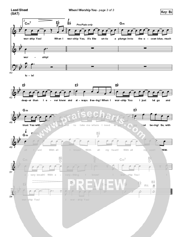 When I Worship You Lead Sheet (SAT) (Dennis Jernigan)