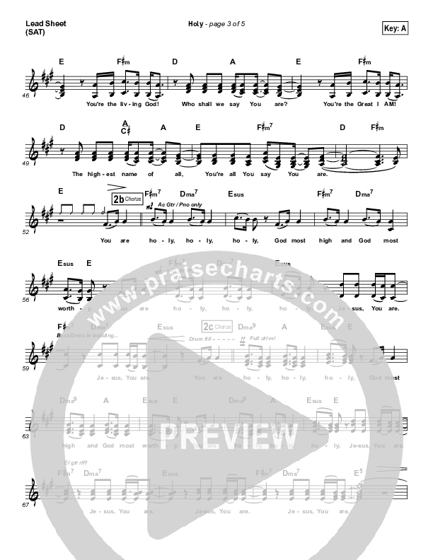 Holy Lead Sheet (SAT) (One Sonic Society)
