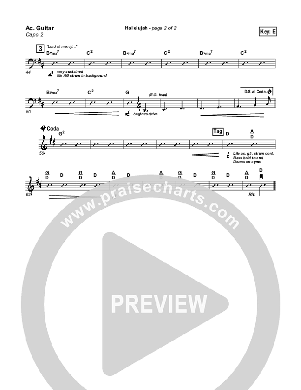 Hallelujah Acoustic Guitar (Parachute Band)