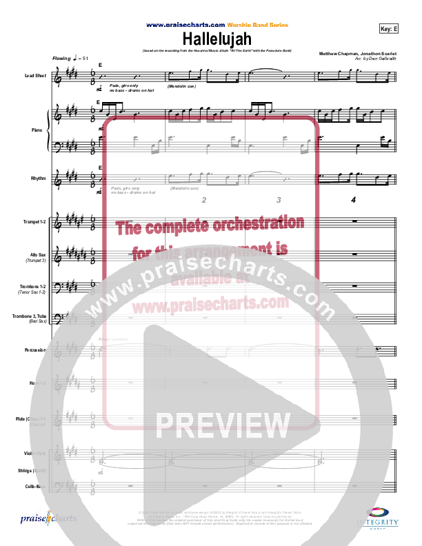 Hallelujah Conductor's Score (Parachute Band)