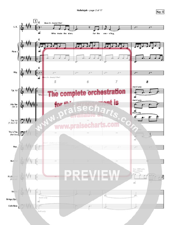 Hallelujah Conductor's Score (Parachute Band)