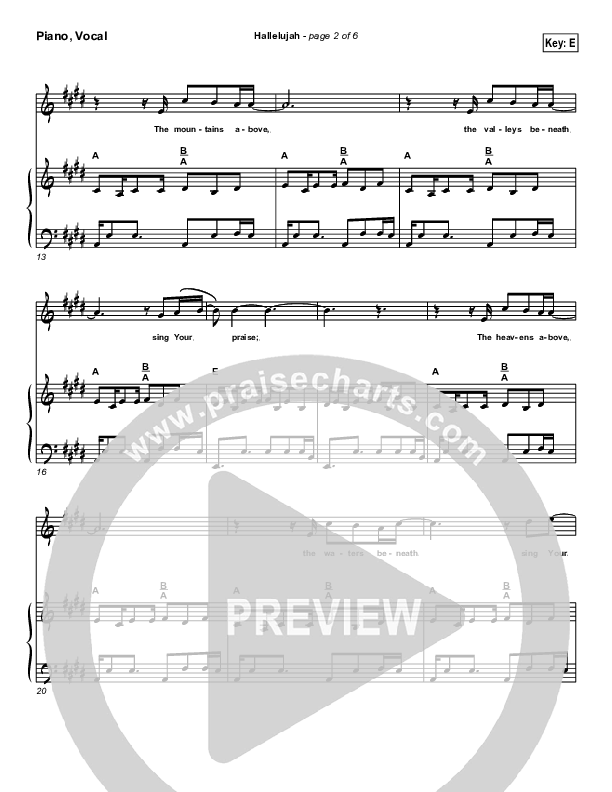 Hallelujah Lead & Piano (Parachute Band)