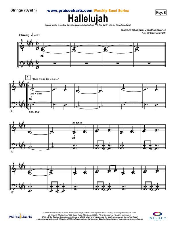 Hallelujah Synth Strings (Parachute Band)