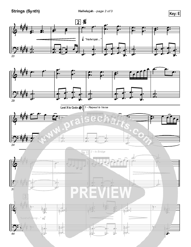 Hallelujah Synth Strings (Parachute Band)