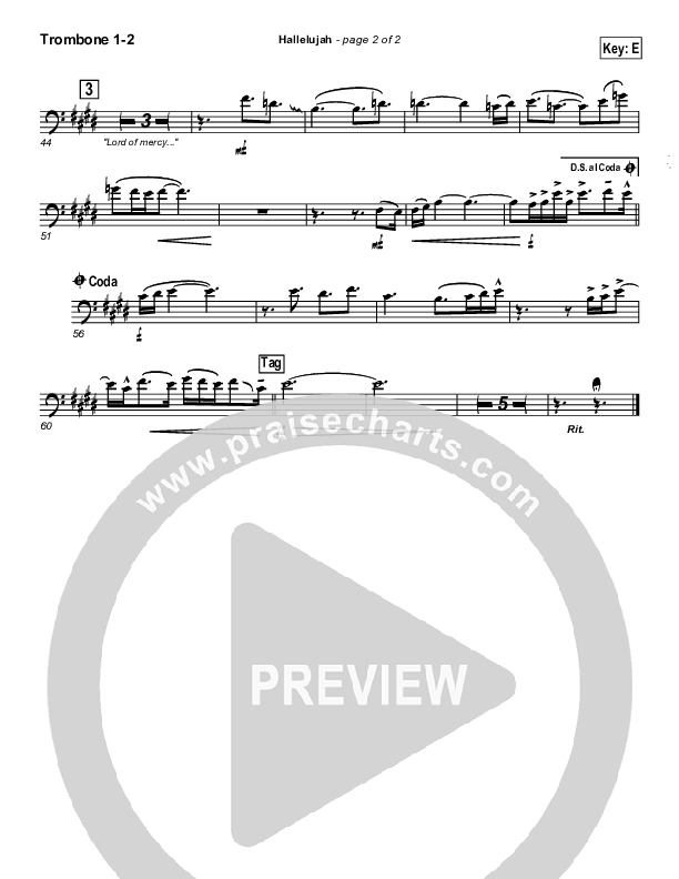 Hallelujah Trombone 1/2 (Parachute Band)