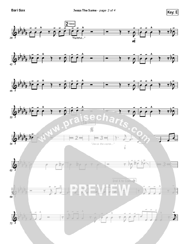 Jesus The Same Bari Sax (Israel Houghton)