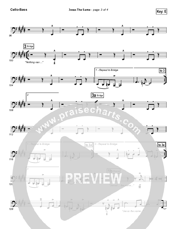 Jesus The Same Cello/Bass (Israel Houghton)