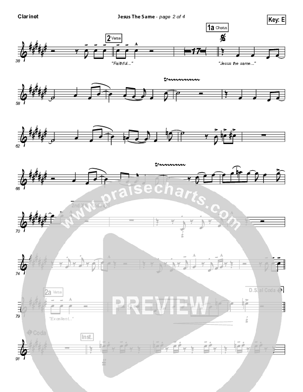 Jesus The Same Clarinet (Israel Houghton)