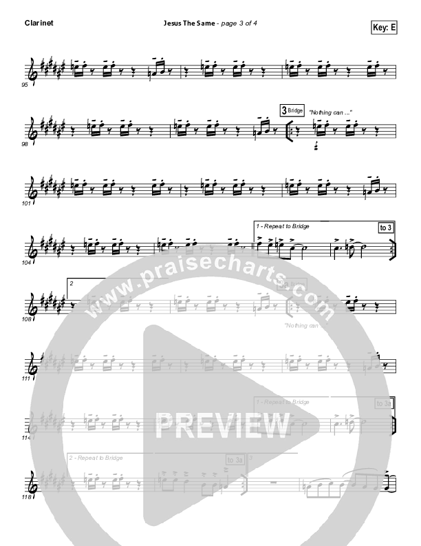 Jesus The Same Clarinet (Israel Houghton)