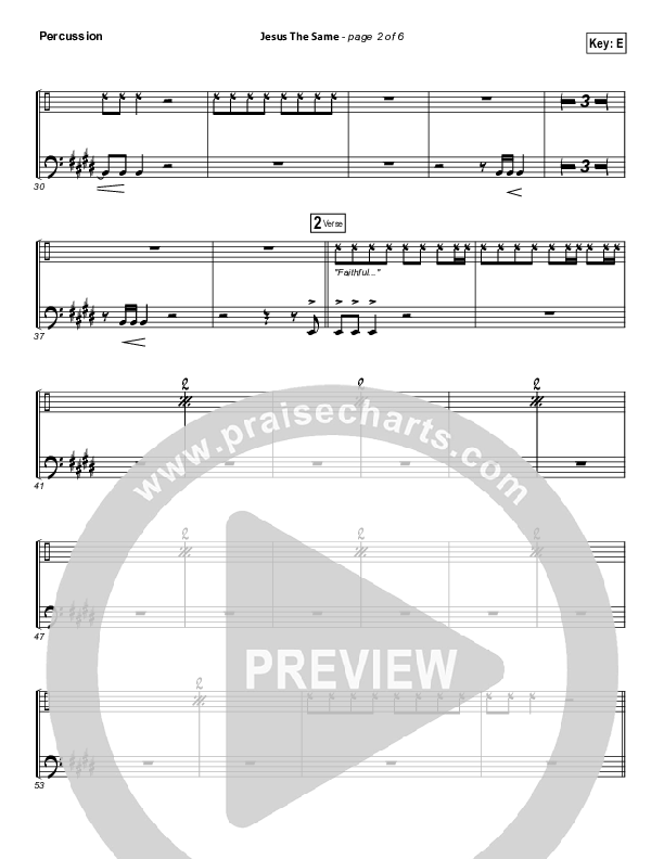 Jesus The Same Percussion (Israel Houghton)