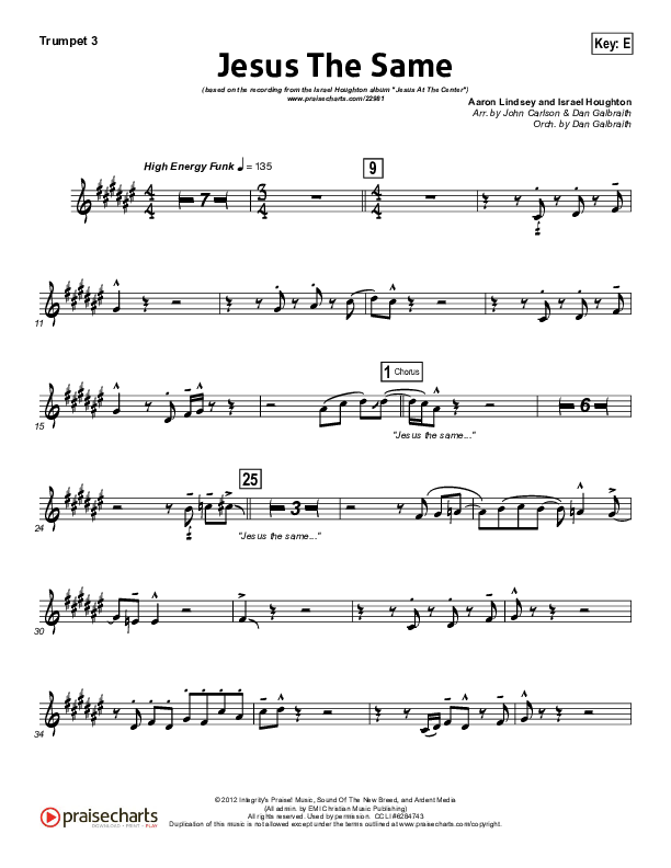 Jesus The Same Trumpet 3 (Israel Houghton)