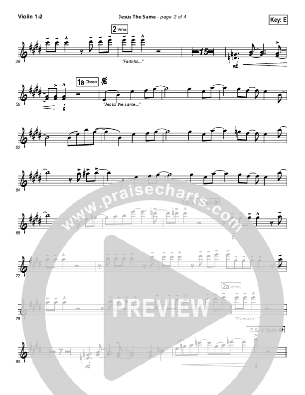 Jesus The Same Violin 1/2 (Israel Houghton)