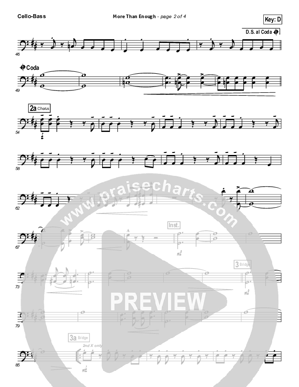 More Than Enough Cello/Bass (Israel Houghton)