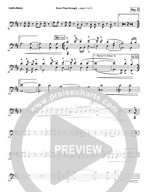 More Than Enough Cello/Bass (Israel Houghton)