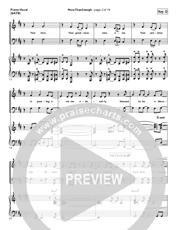 More Than Enough Piano/Vocal (Israel Houghton)