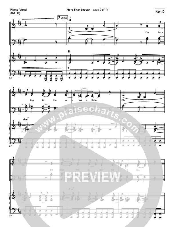 More Than Enough Piano/Vocal (Israel Houghton)