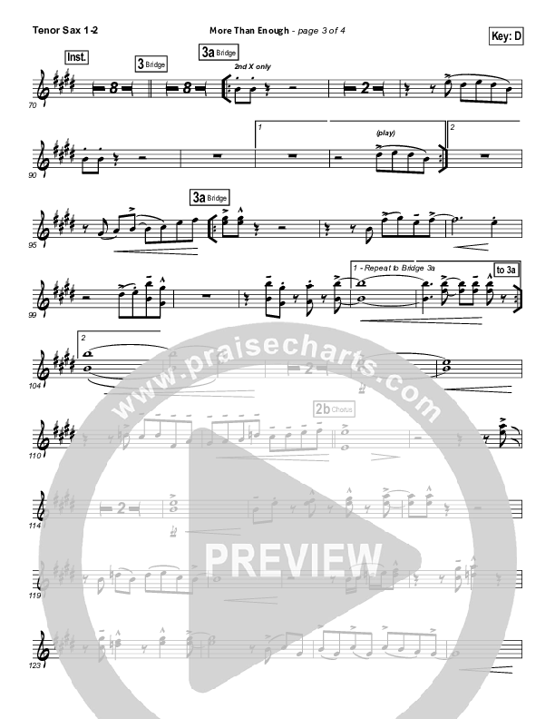 More Than Enough Tenor Sax 1/2 (Israel Houghton)