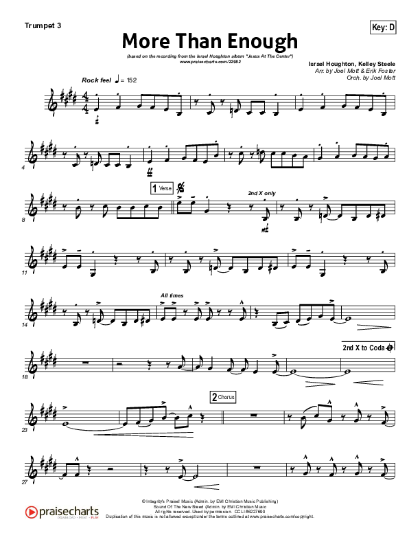More Than Enough Trumpet 3 (Israel Houghton)