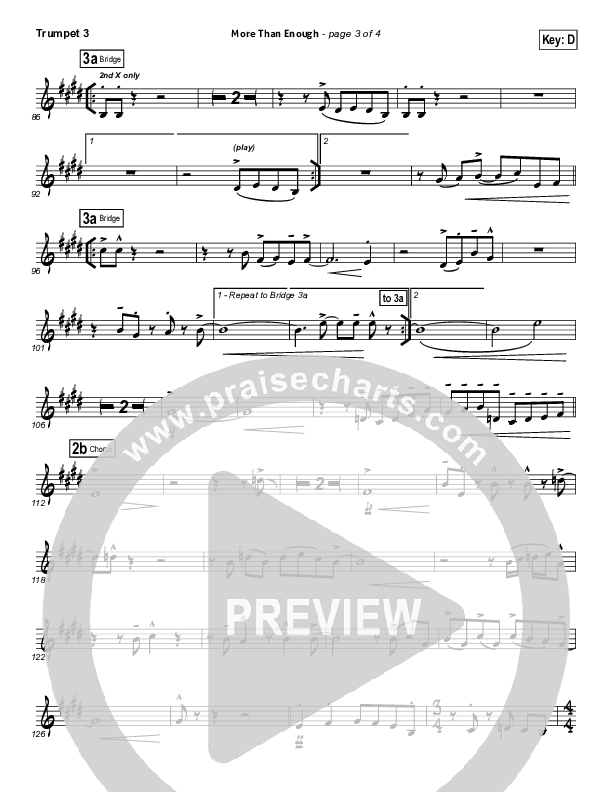 More Than Enough Trumpet 3 (Israel Houghton)