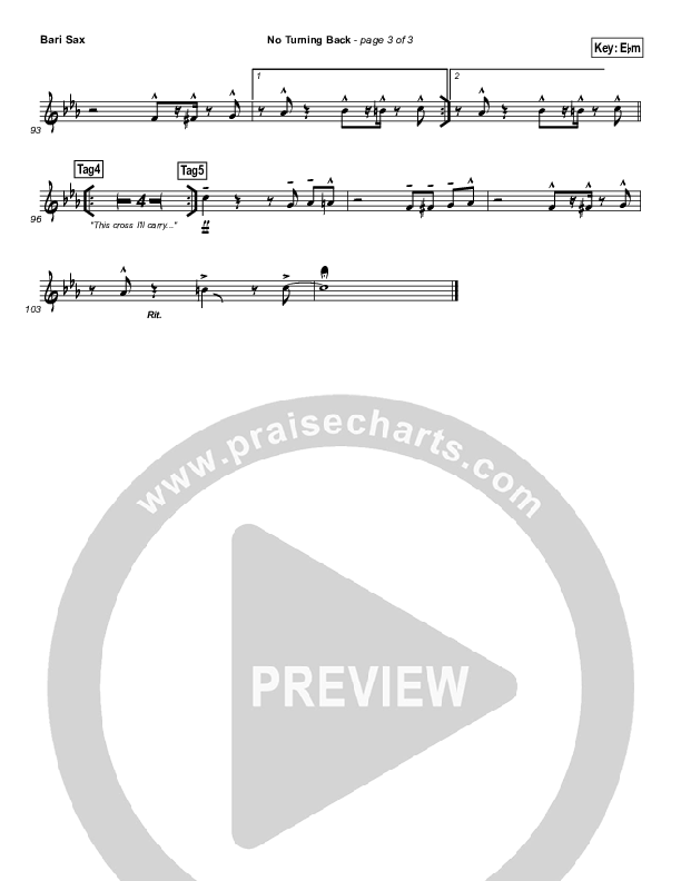 No Turning Back Bari Sax (Israel Houghton)