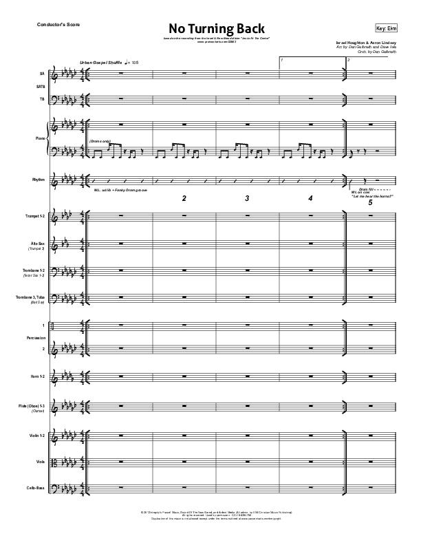 No Turning Back Orchestration (Israel Houghton)