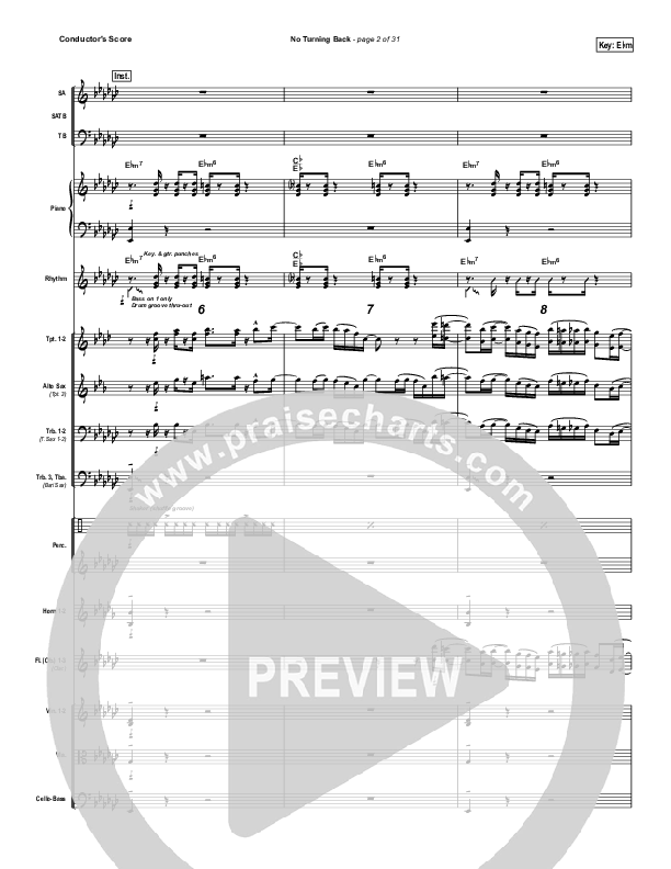 No Turning Back Orchestration (Israel Houghton)