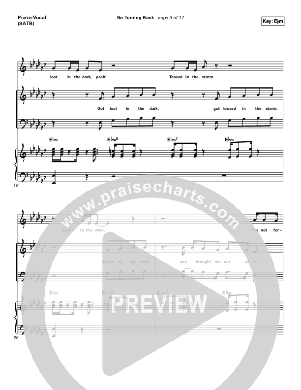 No Turning Back Piano/Vocal & Lead (Israel Houghton)