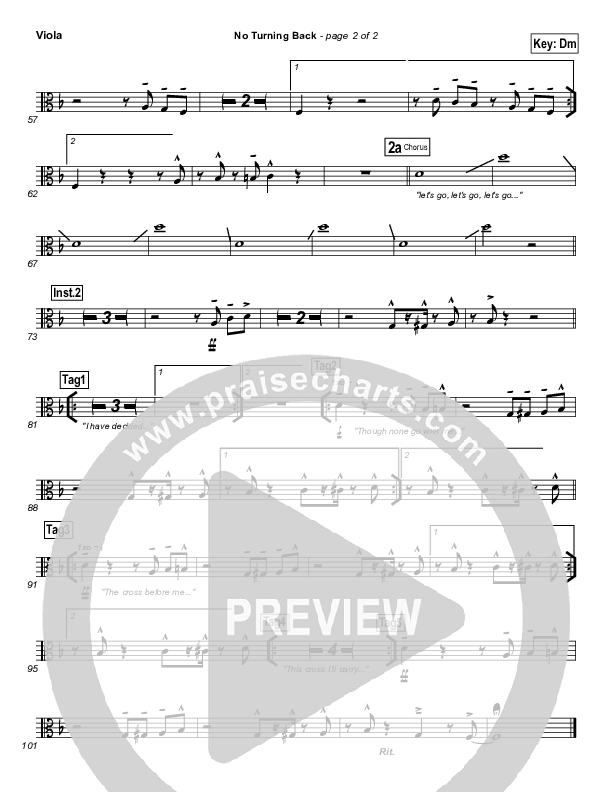 No Turning Back Viola (Israel Houghton)