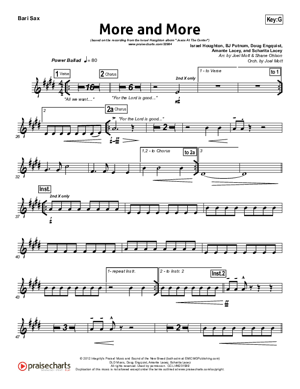 More And More Bari Sax (Israel Houghton)