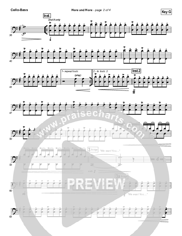 More And More Cello/Bass (Israel Houghton)